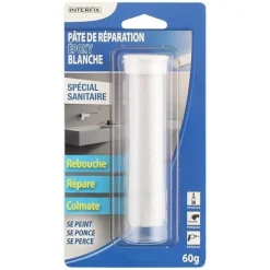 Pâte de réparation époxy Blanche Interfix 60g