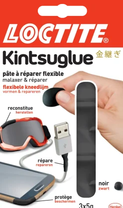 Pâte à réparer multiusage Kintsuglue noir 3x5g LOCTITE