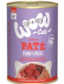 Pâté pour chat Wow Adult boeuf/dinde 400g