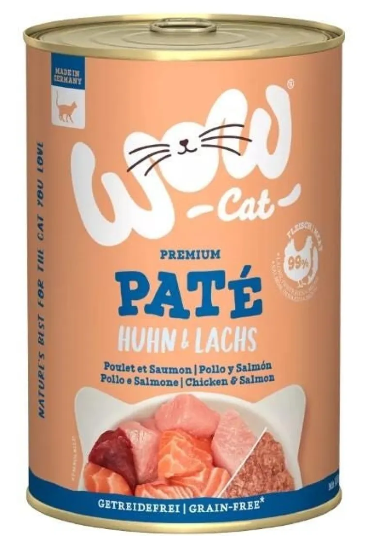 Pâté pour chat Wow Adult poulet/saumon 400g