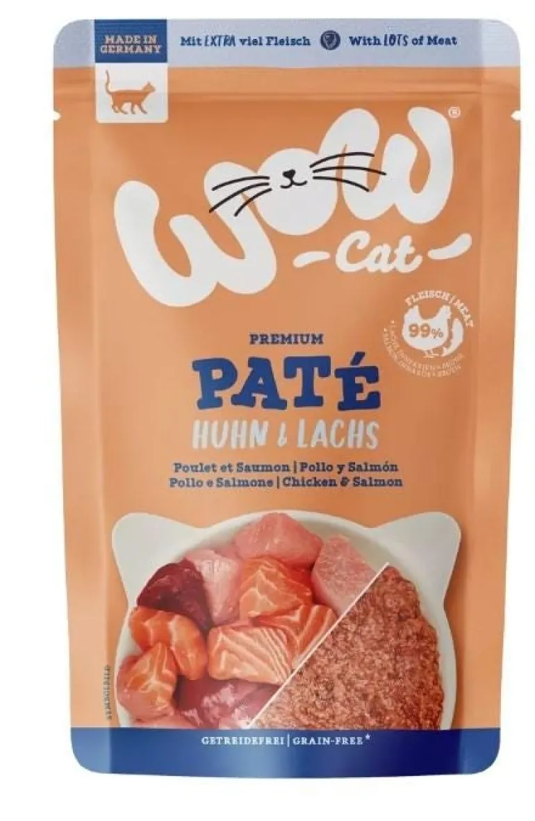 Pâté pour chat Wow Adult poulet/saumon 125g