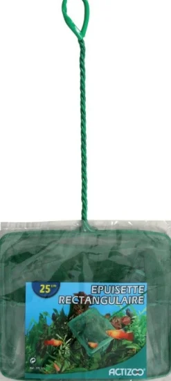 Épuisette rectangulaire à maille fine aquarium 25cm