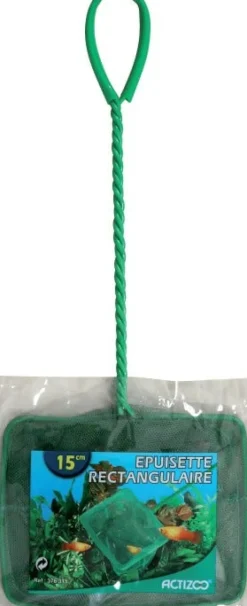 Épuisette rectangulaire à maille fine aquarium 15cm