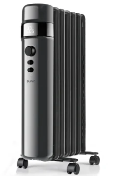 Radiateur électrique bain d'huile mobile 1500W noir