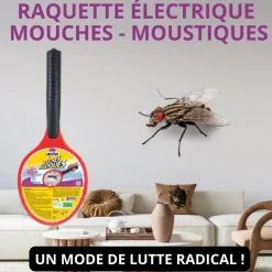 Raquette électrique contre mouches et moustiques