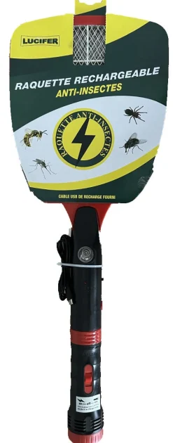 Raquette électrique rechargeable anti-insectes LUCIFER