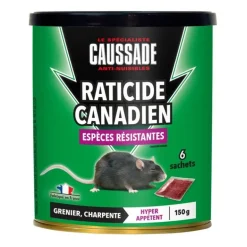 Raticide canadien pour espèces résistantes 150g (6 sachets)
