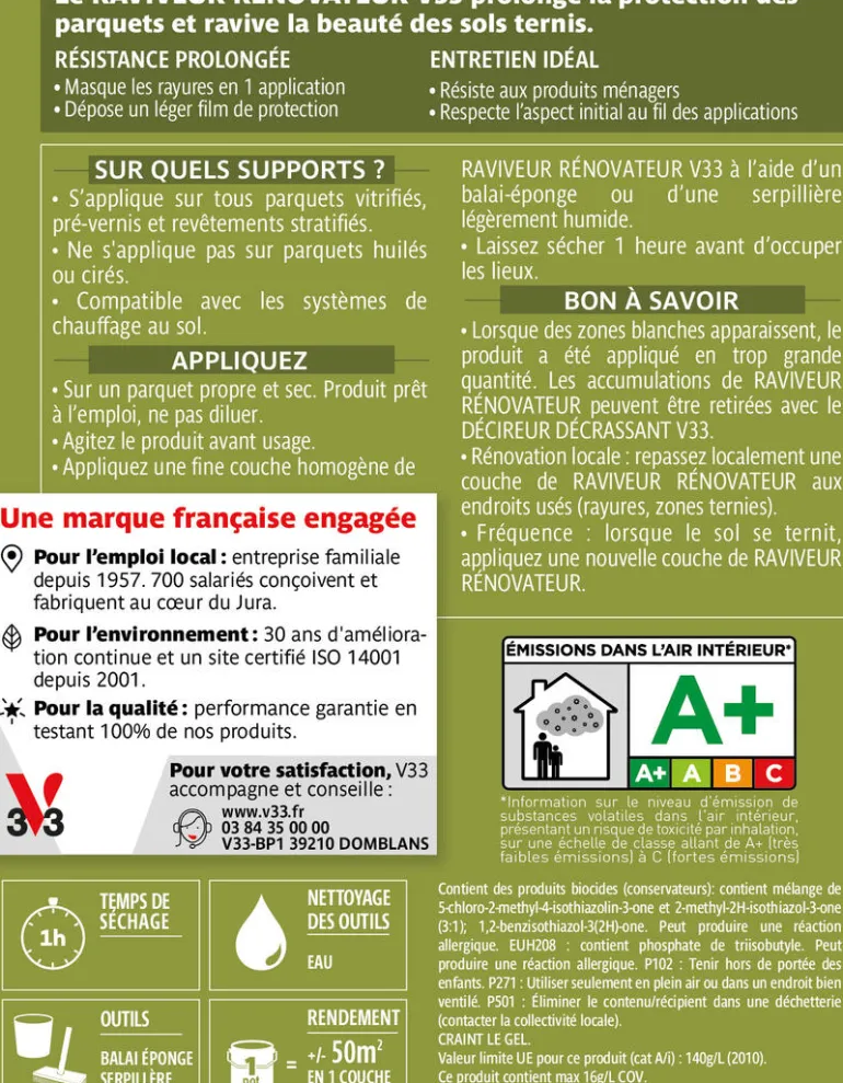 Raviveur-Rénovateur parquets et stratifiés incolore Satin 1L