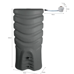 Récupérateur à eau RECUP'O 550 L gris + kit collecteur EDA