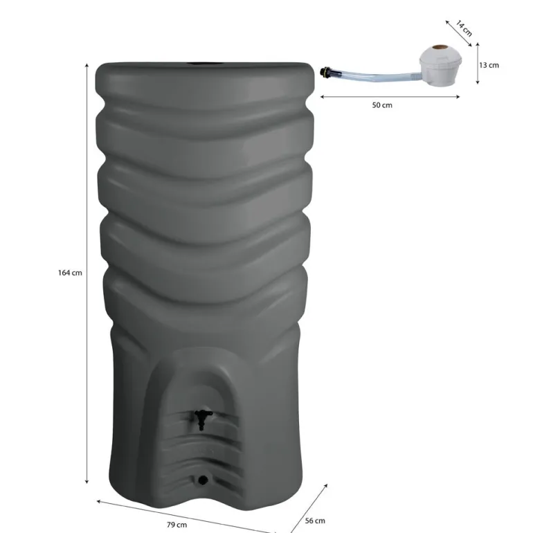 Récupérateur à eau RECUP'O 550 L gris + kit collecteur EDA