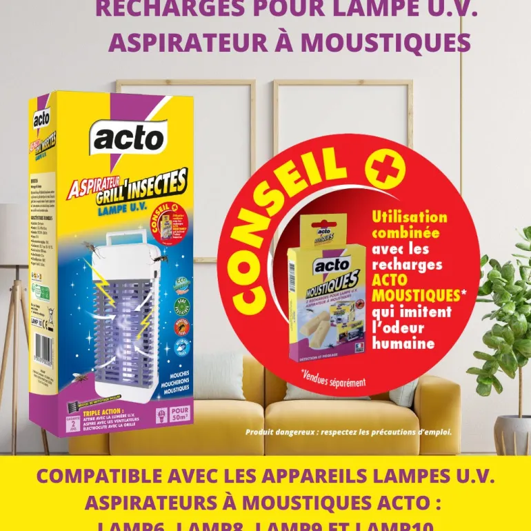 Recharge pour lampe UV aspirateur à moustiques ACTO