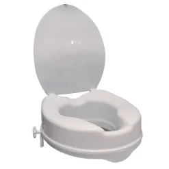 Réhausse WC plastique blanc avec abattant 10 cm