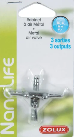 Robinet à air en métal pour aquarium - 3 sorties