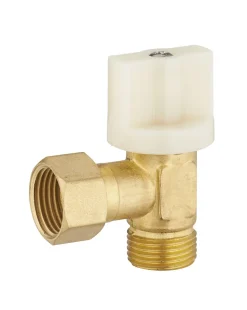 Robinet d'arrêt wc équerre 1/4T. MF3/8 brut