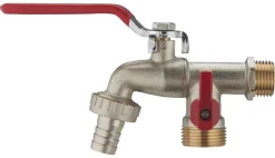 Robinet jardin à sphère M1/2 nez 3/4-D15 + sortie vanne M3/4