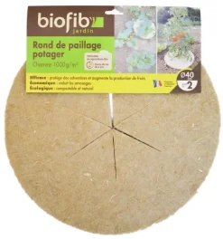 Rond de paillage potager en chanvre Ø 40cm (x2)