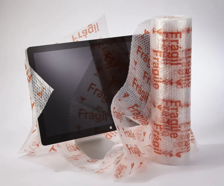 Rouleau film bulles 10 m x 60 cm imprimé "FRAGILE" MOTTEZ