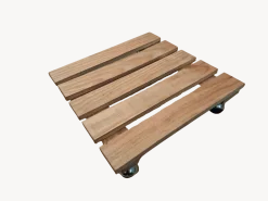Roule-plantes Basics bois carré 37,5x37,5 cm brut