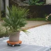 Roule-pot rond Flora Roll lasuré marron NORTENE