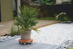 Roule-pot rond Flora Roll lasuré marron NORTENE