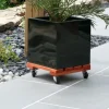 Roule-pot carré Flora Roll lasuré marron 30 x 30 cm NORTENE