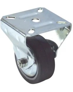 Roulette manut fixe caoutchouc gris Ø60mm charge 50kg