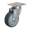 Roulette pivotante caoutchouc gris Ø75mm, charge 60kg
