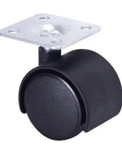 Roulette pivotante polypro noir Ø35mm, charge 20kg