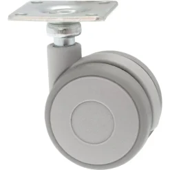 Roulette déco pivotante caoutchouc gris Ø40mm, charge 20kg