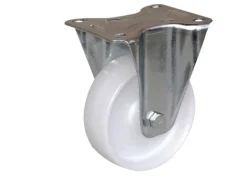 Roulette fixe en polypro blanc Ø50mm, charge 50kg