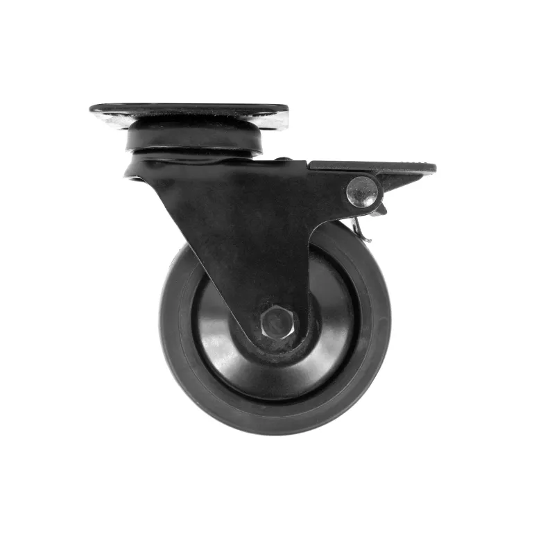 Roulette Novo noire pivotante à frein charge 50kg Ø75 mm