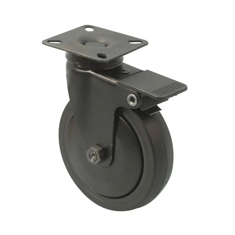 Roulette Novo noire pivotante à frein charge 50kg Ø75 mm