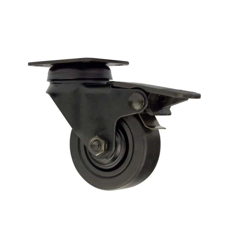 Roulette Novo noire pivotante à frein charge 40kg Ø50 mm
