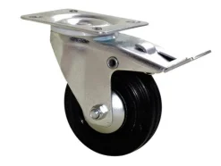 Roulette pivotante à frein caoutchouc Ø125mm, charge 125kg
