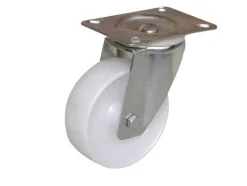 Roulette pivotante polypro blanc Ø65mm, charge 65kg