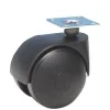 Roulette pivotante polypro noir Ø40mm, charge 25kg