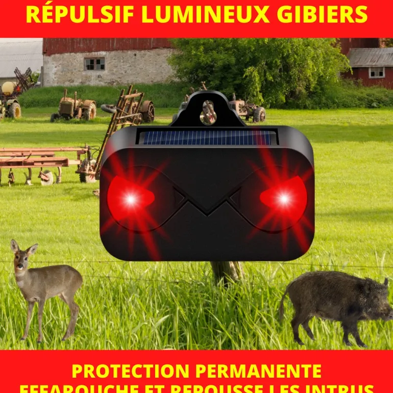 Répulsif lumineux solaire gibier 50m2 ACTO