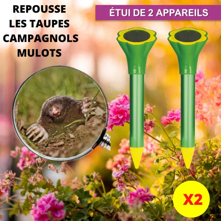 Répulsif solaire à vibrations taupes et campagnols ACTO