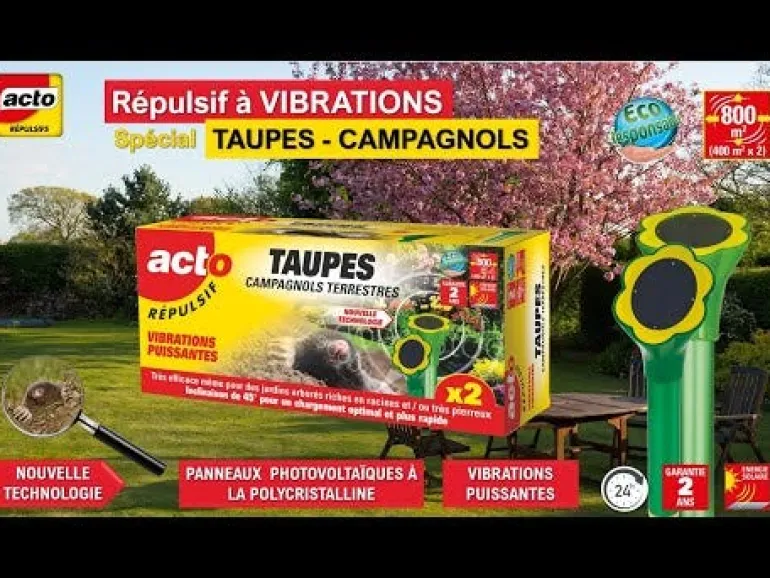 Répulsif solaire à vibrations taupes et campagnols ACTO