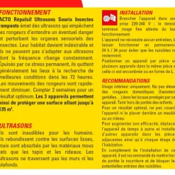 Répulsif à ultrasons souris et insectes rampants (x3)