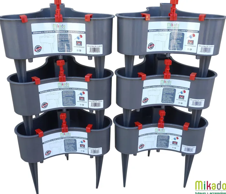 Réservoirs 2L pour tuteur Mikado (x6) gris