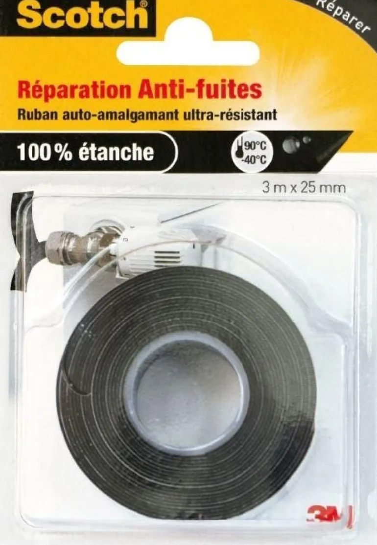 Ruban adhésif auto-amalgamant ultra-résistant noir 3mx25mm