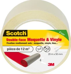 Ruban adhésif double face moquette et vinyle 20mx50mm