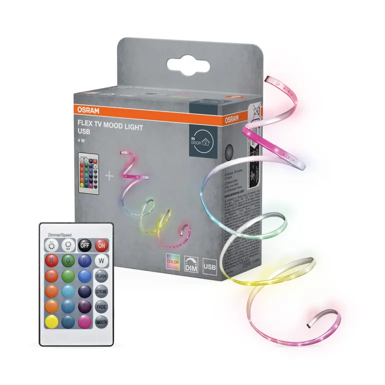 Ruban Led Flex Tv Mood Light RGBW Rem USB 1,5m