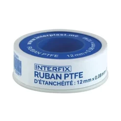 Ruban PTFE d'étanchéité Interfix 12 x 0,08 mm x 12 m