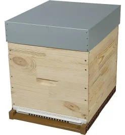 Ruche à toit plat tôlé Dadant 10 cadres PRIBOIS