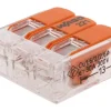Sachet de 5 bornes 3 entrées série 221 6 mm² WAGO