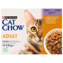 Sachet pour chat adulte Agneau/Haricots verts 10x85g