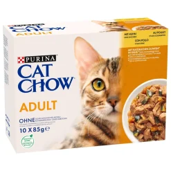 Sachet pour chat adulte Poulet/Courgettes 10x85g