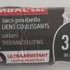Sac poubelle 30L coulissant ultra résistant 15 sacs